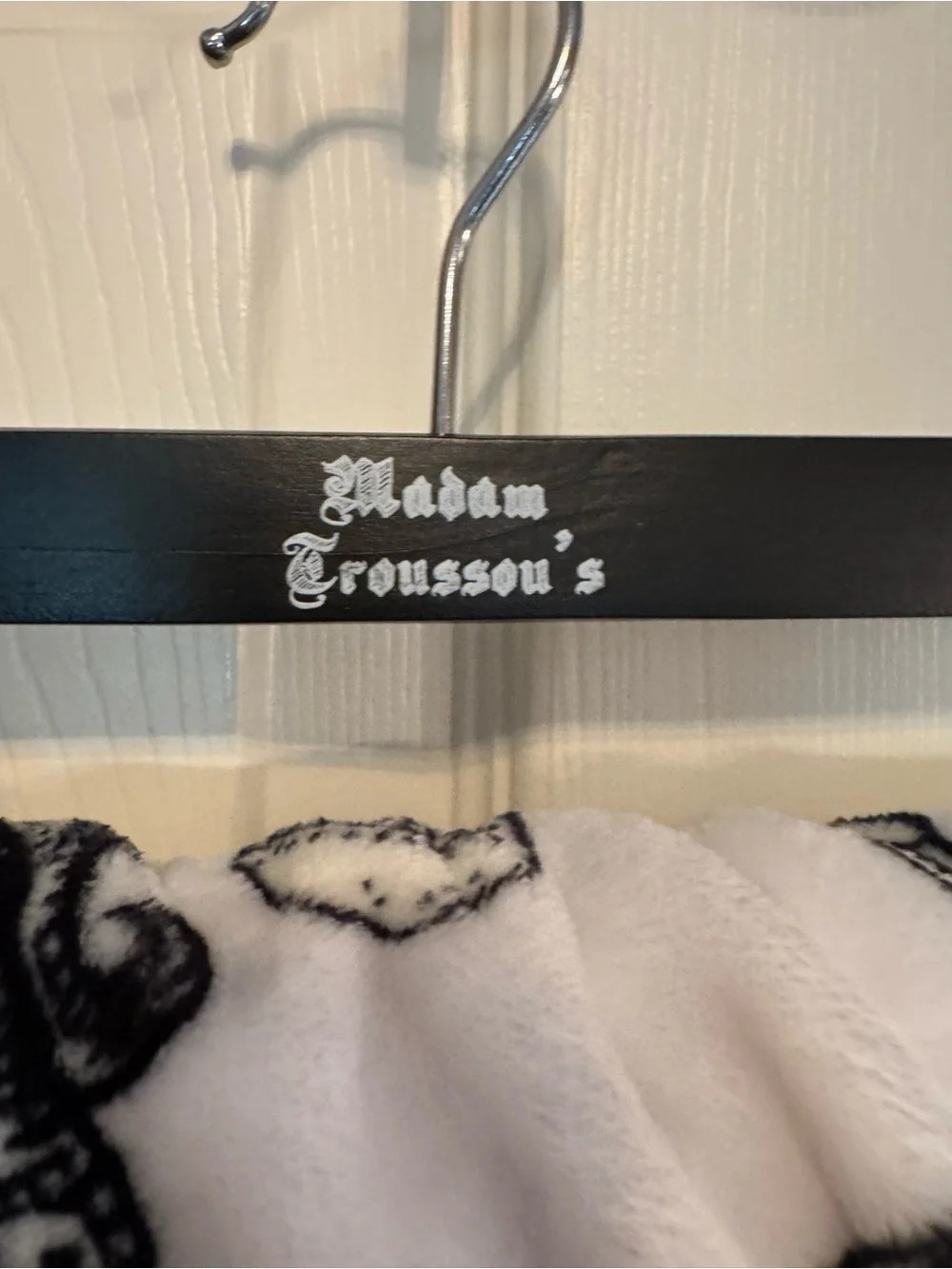 Madam Troussou’s Apothecary Black & White Witchcraft Print Plush Throw Blanket